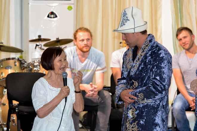 Jeremy presented with traditional Kyrgyz Kalpak